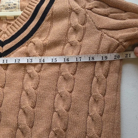Hope & Henry 100 Percent Cotton Long Sleeve V Neck Sweater Size M - Picture 9 of 10